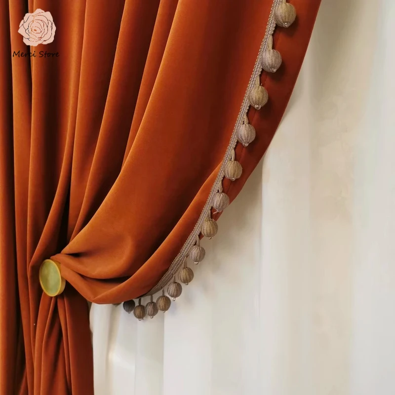 Custom Luxury European Blackout Curtains for Living Room Bedroom Villa with Exquisite Embroidered Velvet Drapes for Home Decor