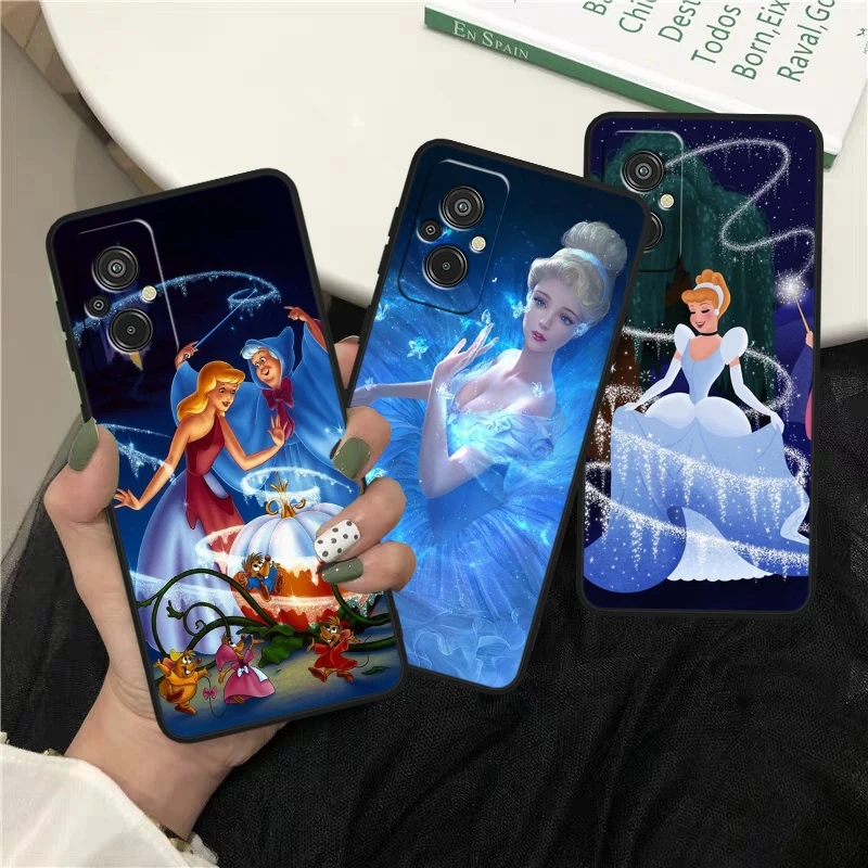 Disney Cinderella Cute For Xiaomi Redmi K60 12C 12 11A A1 11 10C 10X 9T 9C 9AT 8A Pro Silicone Black Phone Case