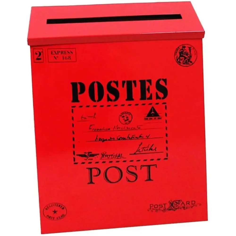 

Vintage Wall Mounted Mailbox Outdoor Newspaper Letter Box Post Garden Decor
