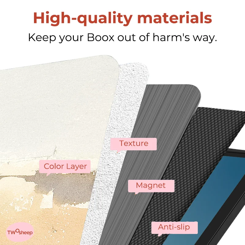 

twosheep Oil Painting Magnetic Core Case suit for Boox Note Air5c Note Air4c Note Air3c Auto Wake Stand Slim Folio Cover