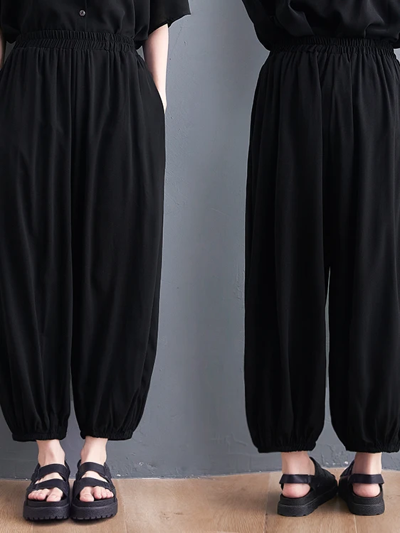Pantaloni cargo in vita elastica Donna Estate taglie forti Pantaloni da donna Harlan versatili casual larghi in 9 pezzi
