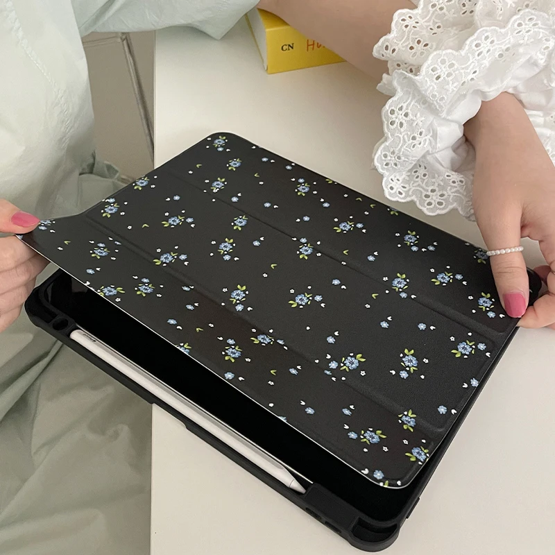 

Чехол с цветочным принтом для iPad Air 11, 13'' (M3, M2), Pro 11, 12.9, 13 дюймов (M5, M4), для iPad A16, 11-го, 10-го поколения, 10.2, 7-го, 8-го, 9-го поколения, Air 4, 5, 10.9''