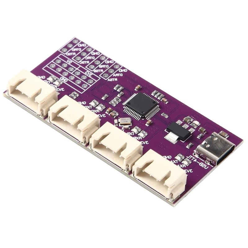 Highly Recommended USB 4-Port TTL Serial Port Module 6Mbps High-Speed CH344 Chip Communication Conversion Module Type-C
