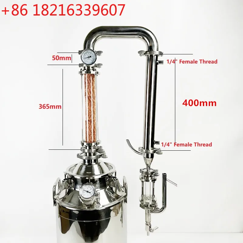 TAO 2" (51mm)OD64 Household Pure Copper Essential Oil Distillation Equipment,Household Copper Crystal Tower,Essential view 2