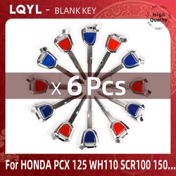 6Pcs Blank Key Motorcycle Replace Uncut Keys For HONDA Magnet Anti-Theft Lock Keys PCX 125 WH110 SCR100 150 LEAD125 AirBlade125