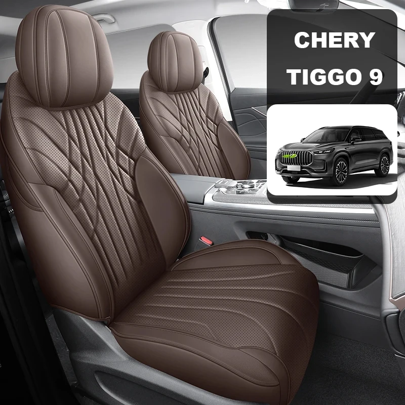 

Custom Fit Car Accessories Seat Cover For 5 Seats Top Quality Leather Specific for Chery Tiggo 9 with Front and Rear Full Set