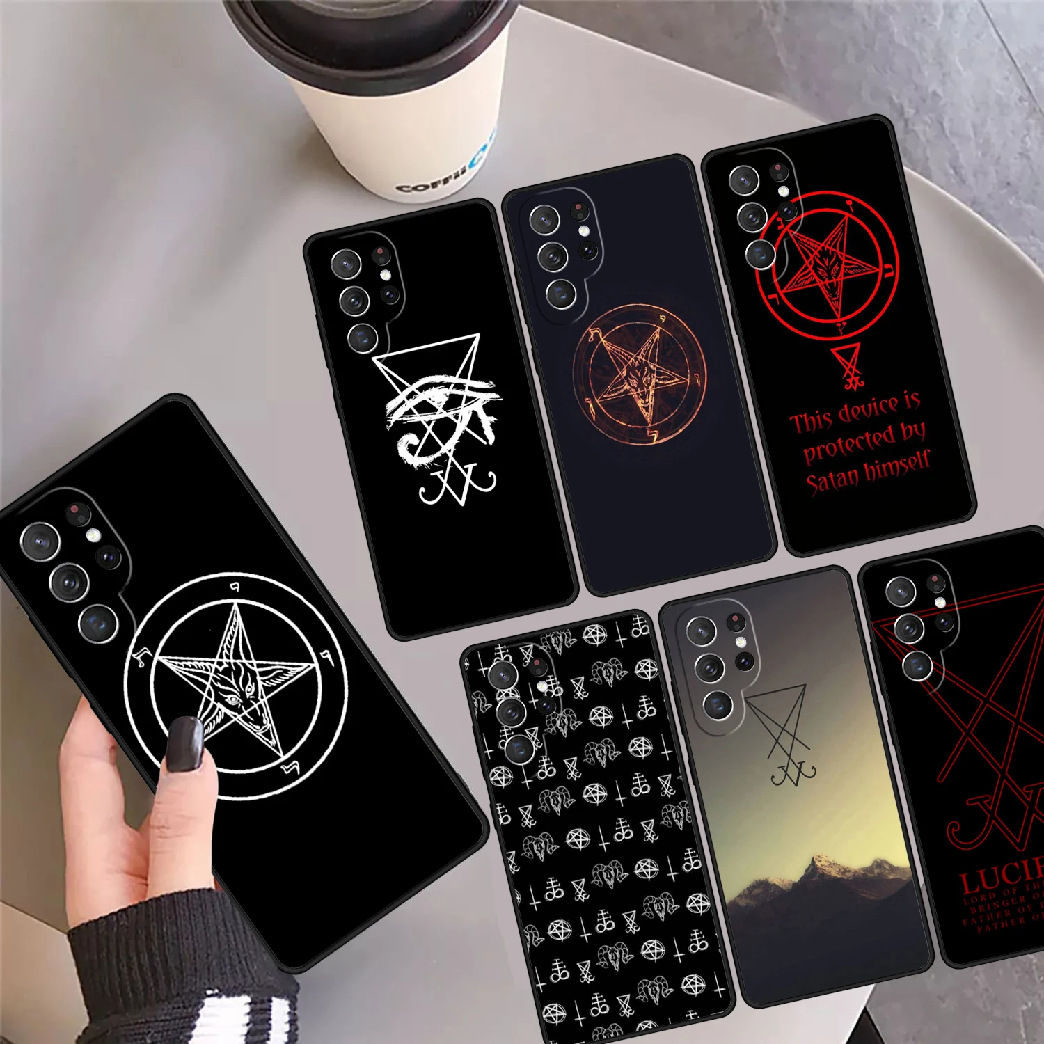 Sigil of Lucifer Phone Case Cover Coque For Samsung Galaxy S24 Ultra 23 S22 Plus S21 FE S20 S8 S9 S10 Note 10 Pro Note 20