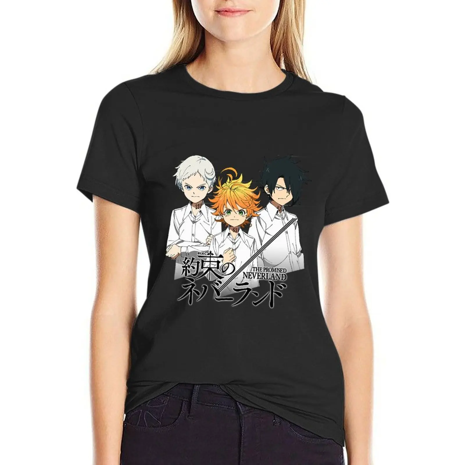 

Yakusoku No Neverland T-Shirt Blouse summer tops anime T-shirt Women