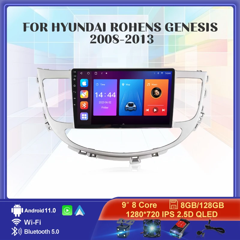 

Автомагнитола на Android 11,0 для Hyundai Rohens Genesis 2008-2013, мультимедийный видеоплеер, навигатор, GPS, 2Din, DVD, головное устройство Carplay