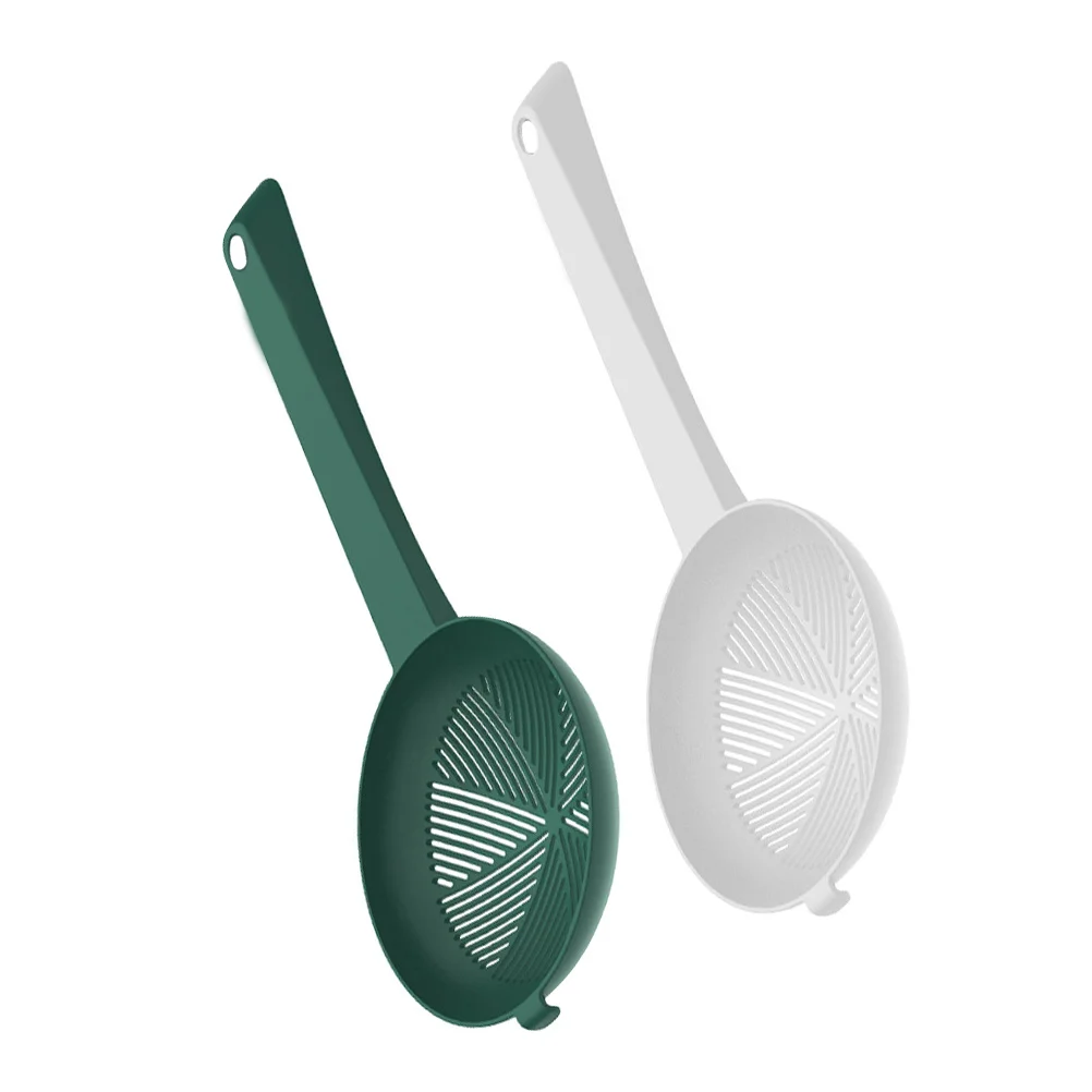 

2pcs Plastic Slotted Kitchen Filter Spoon For Frying Oil Food Serving Strainer Handheld Strainer Spoon Cooking Tool