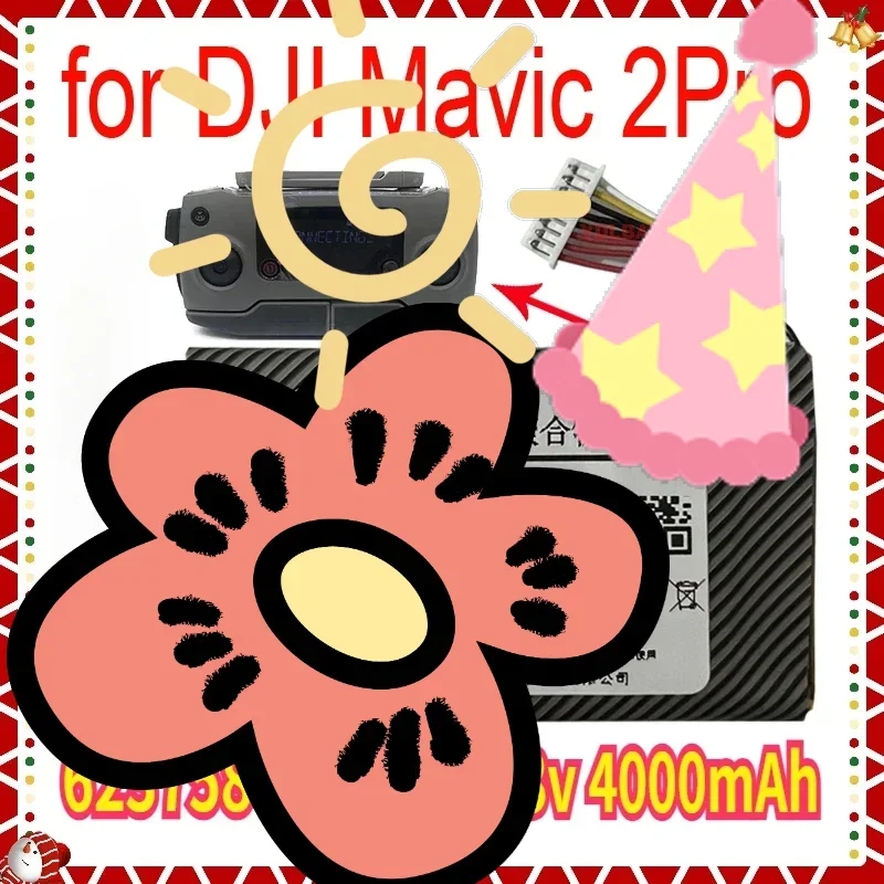 

3.83v 4000mAh Battery for DJI Mavic 2Pro,DJI Mavic Zoom Control 2 Pro Li-po Polymer Rechargeable 623758-1S2P