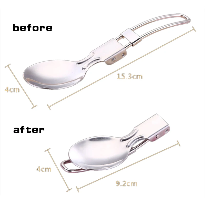 Camping Folded Spoon Spork Outdoor Tableware Camping Cookware Folded Flatware For Picnic