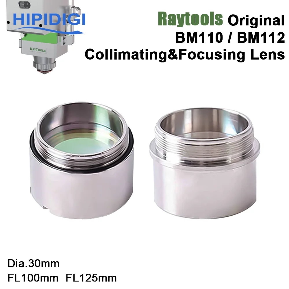 Original Raytools Laser Collimating Focusing Lens Dia.30mm F100 F125 with Holder for Raytools BM110 BM112 Fiber Cutting Head