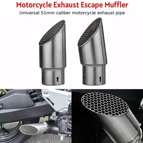 Universal 51mm Motorcycle Exhaust Tail Tip Stainless Exhaust System Escape Muffler For Z900 Speed 400 Scrambler 400X Street Bike