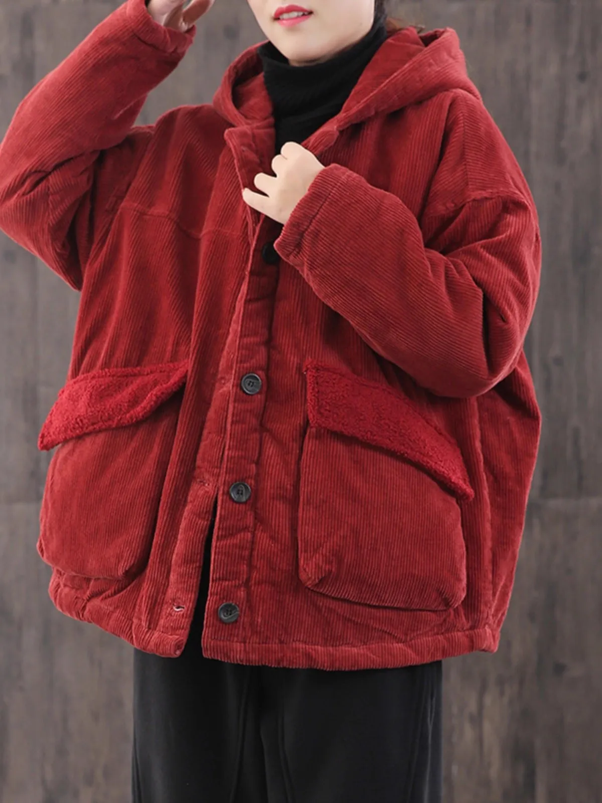 

Женское пальто с хлопковой подкладкой, новинка 2025, зимняя одежда больших размеров, свободная вельветовая куртка, плотная короткая верхняя одежда w255