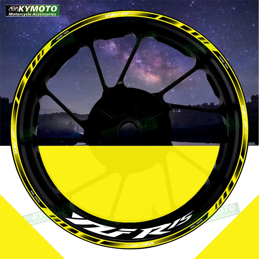

For YZF R15 R 15 motorcycle accessories 17 inch front and rear wheel stickers wheel stripes reflective decals decoration