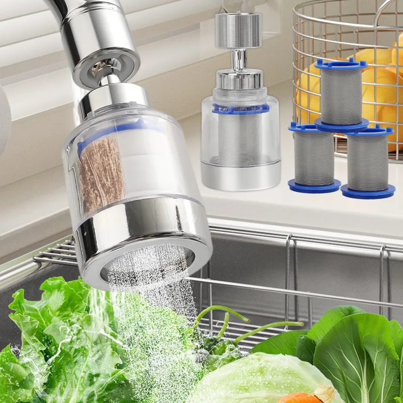 Faucet Splash-proof Universal Joint Universal Faucet Adapter 360 Rotation Faucet Filter with Cotton Filter Home Kitchen Gadgets