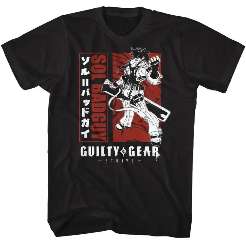 Guilty Gear Strive Arc Video Game Sol Badguy Character Men's T Shirt Anime Merch