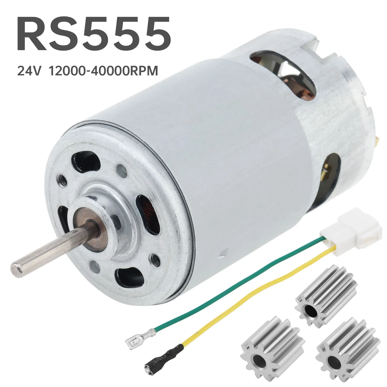 RS555 Children's Electric Car DC Motor 24V 12000-40000RPM High Speed Kid's Ride on Car Drive Motor Upgrade with 3 Types of Gears