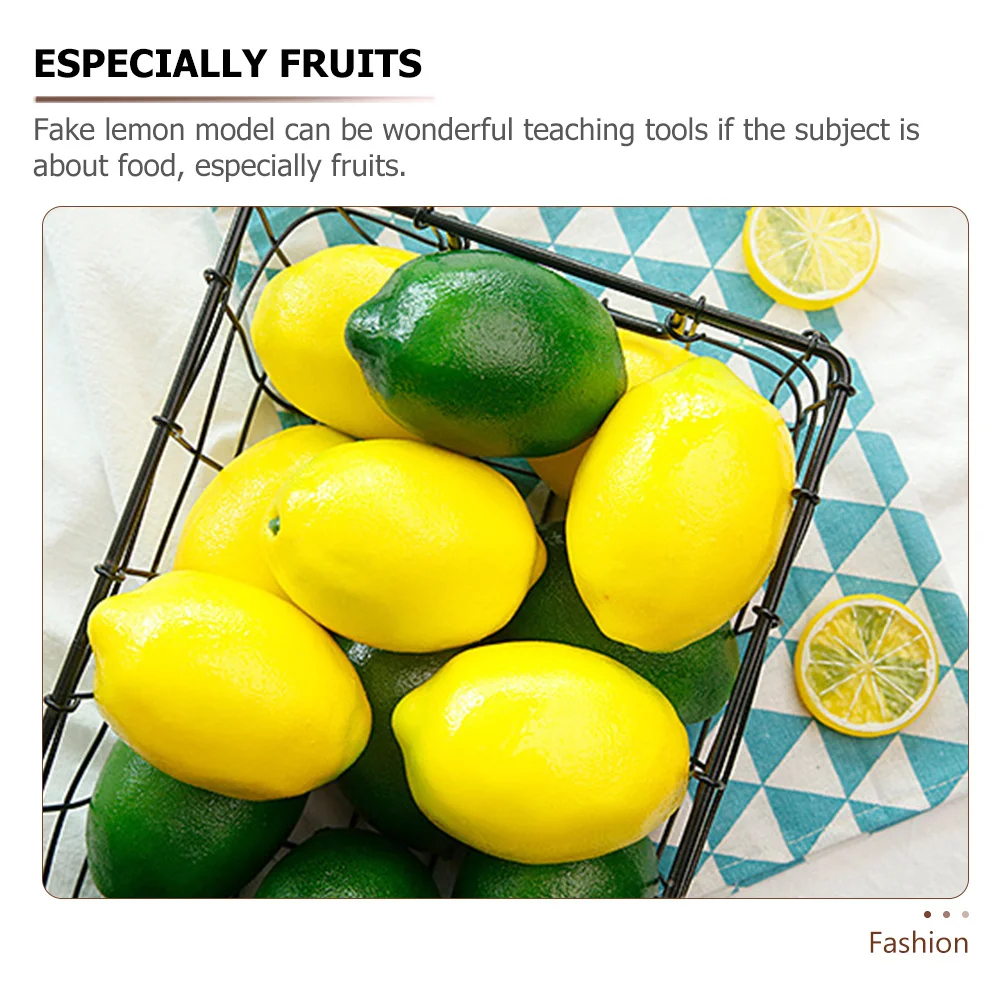

8pcs Artificial Lemon Fake Fruit Decorations Lifelike Foam Models For Home Kitchen Shop Window Photography Props Display