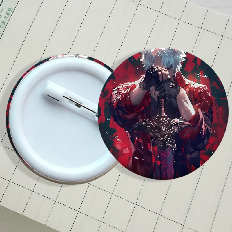 Devil May Cry Tinplate Pin Clothes Creativity Anime Cartoon Metal Lapel Badge Brooches Accessorys on Backpack Brooch Art Gift view 2