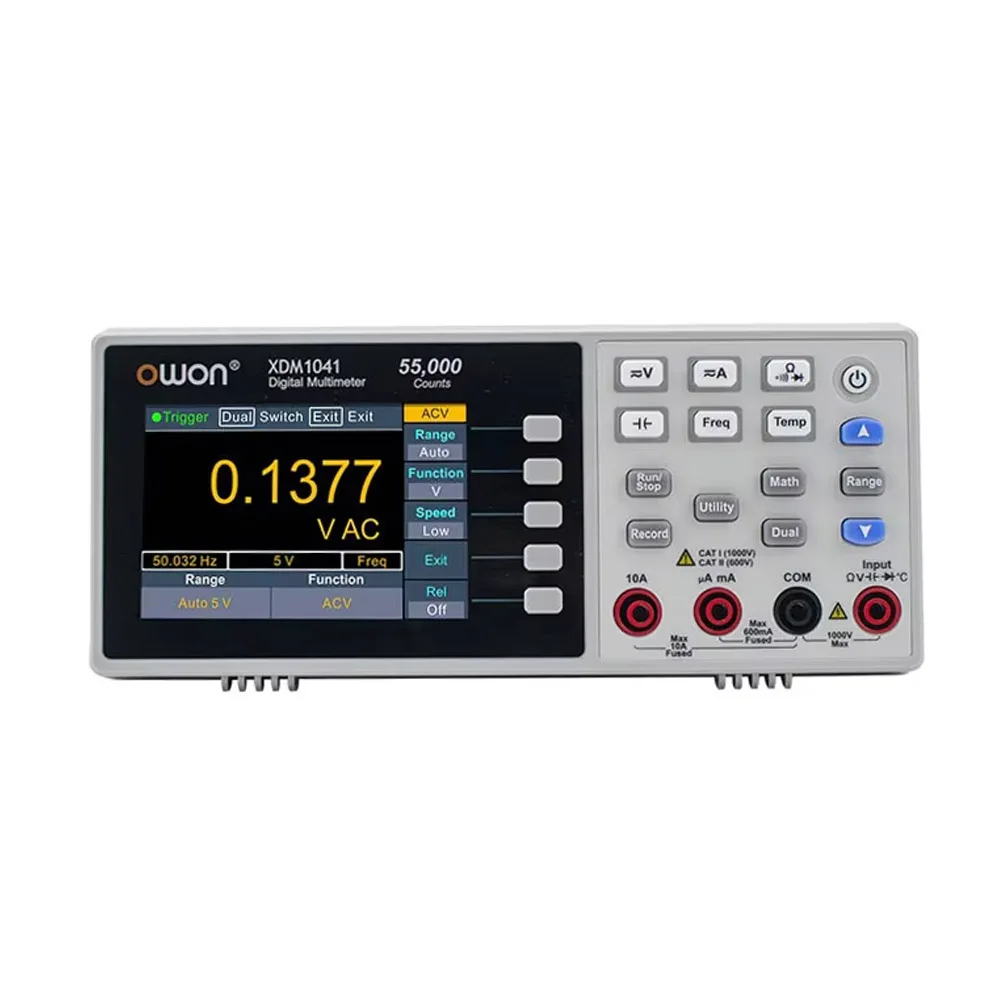 Multimetro Digitale da Banco OWON 4 1/2 XDM1041, 55000 Conti True RMS, Display LCD da 3,5 Pollici, USB, Corrente DC/AC, Voltmetro, Strumento per Misurare la Temperatura