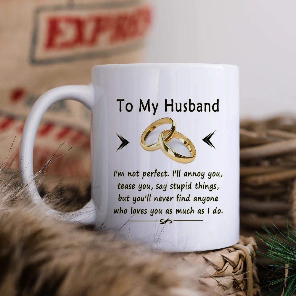 Couple's wedding anniversary mug 11oz husband or wife birthday gift mug ceramic tea cup