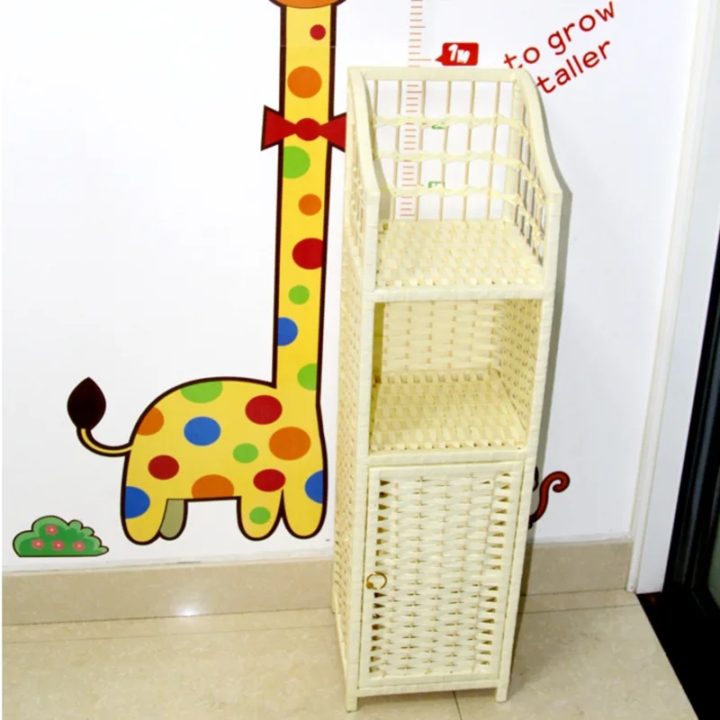 Minimalist Creative Bedside Table,Imitation Vine Weaving,Storage Holder,Corner Standing Night