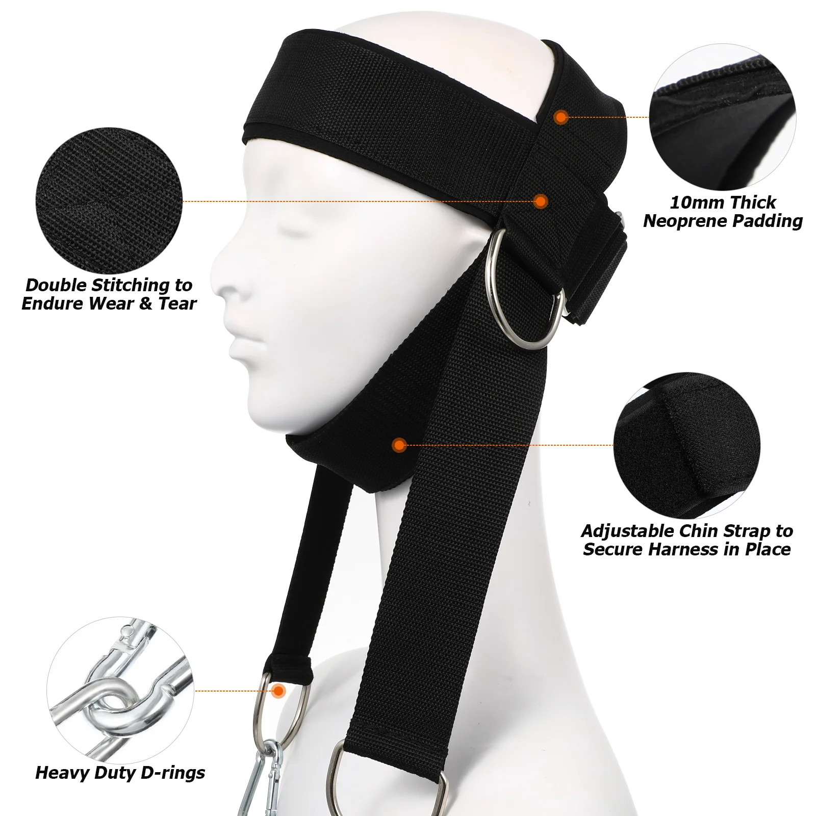 Durable Head Neck Trainer With Neoprene Padding Fitness Equipment Sports Harness Shoulder Weight Training Cap Body Building