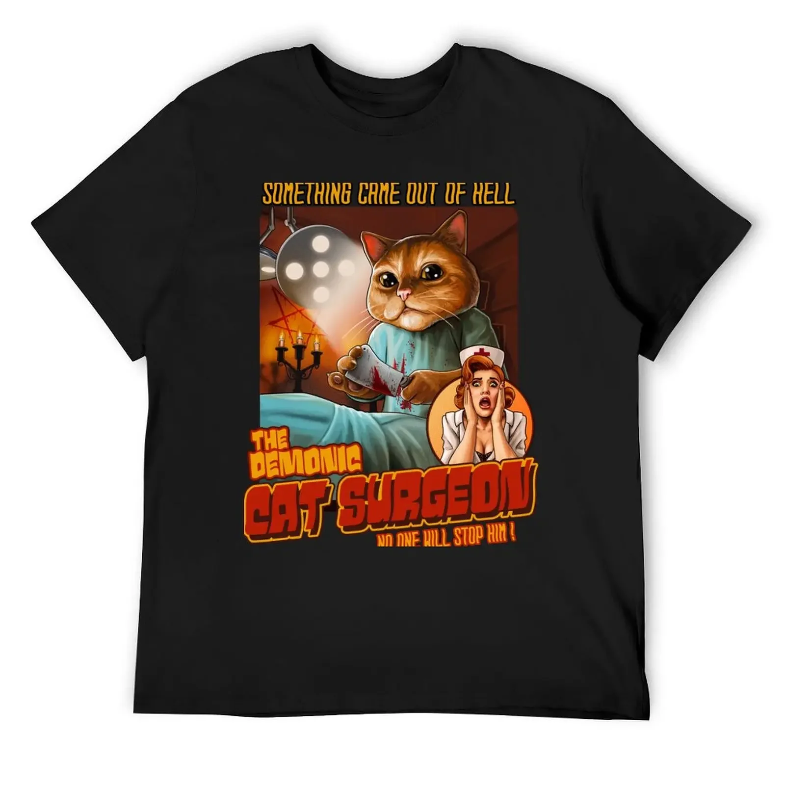 

Demonic Cat Surgeon T-Shirt custom t-shirts Luxury man essential t shirt mens cotton t shirts
