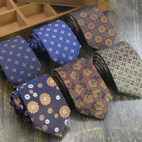 8cm New Luxury Silk Neckties For Men Adults Casual Navy Brown Floral Neck Ties Business Paisley Necktie Wedding Suit Accessories