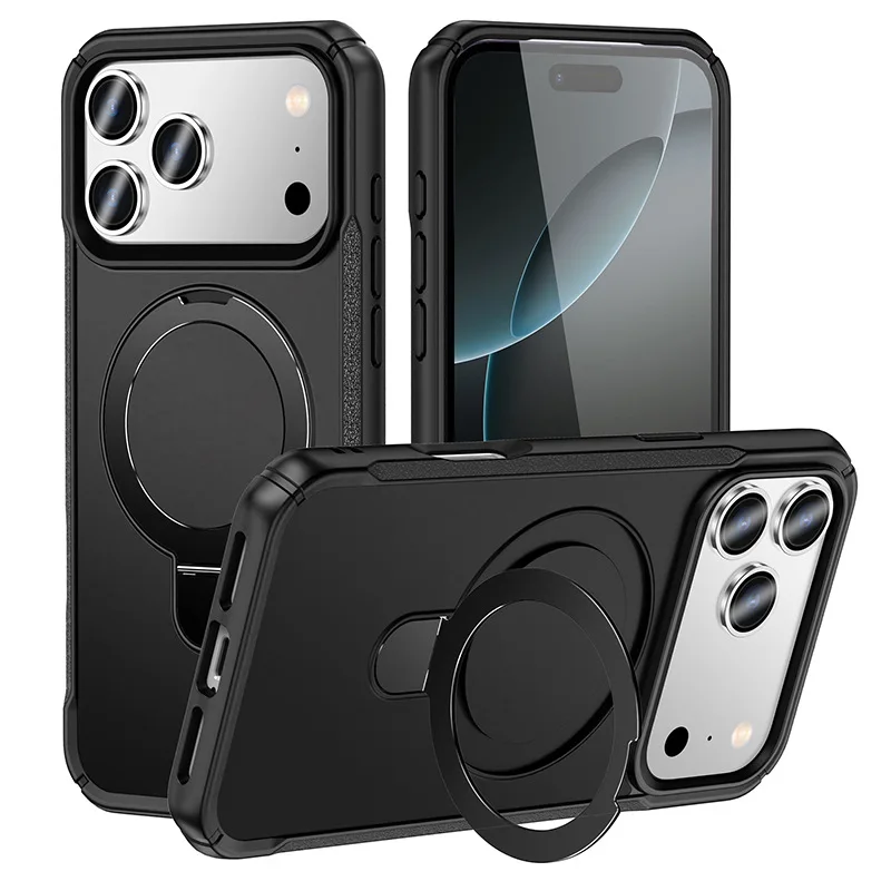 

Магнитный чехол для iPhone 17/16/15/14 Pro/Air/Pro Max с кольцом против падения, матовый полупрозрачный задний тонкий противоударный чехол для телефона