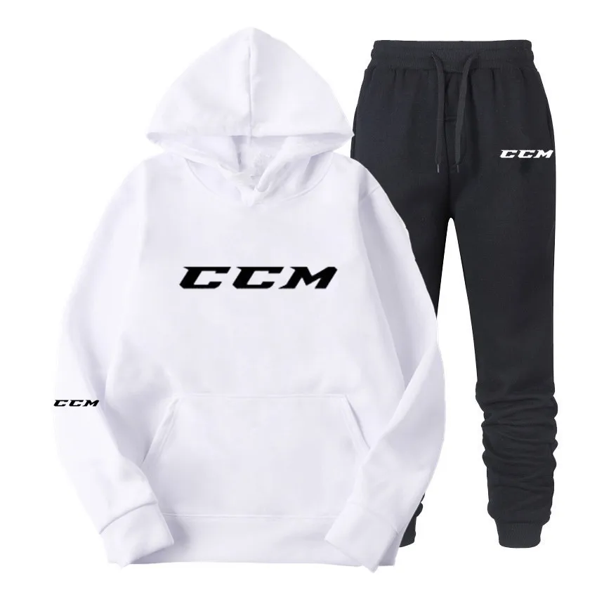 CCM 2024 Spring and Autumn Men\'s Outdoor Sports and Leisure Hoodie+Sports Pants Set