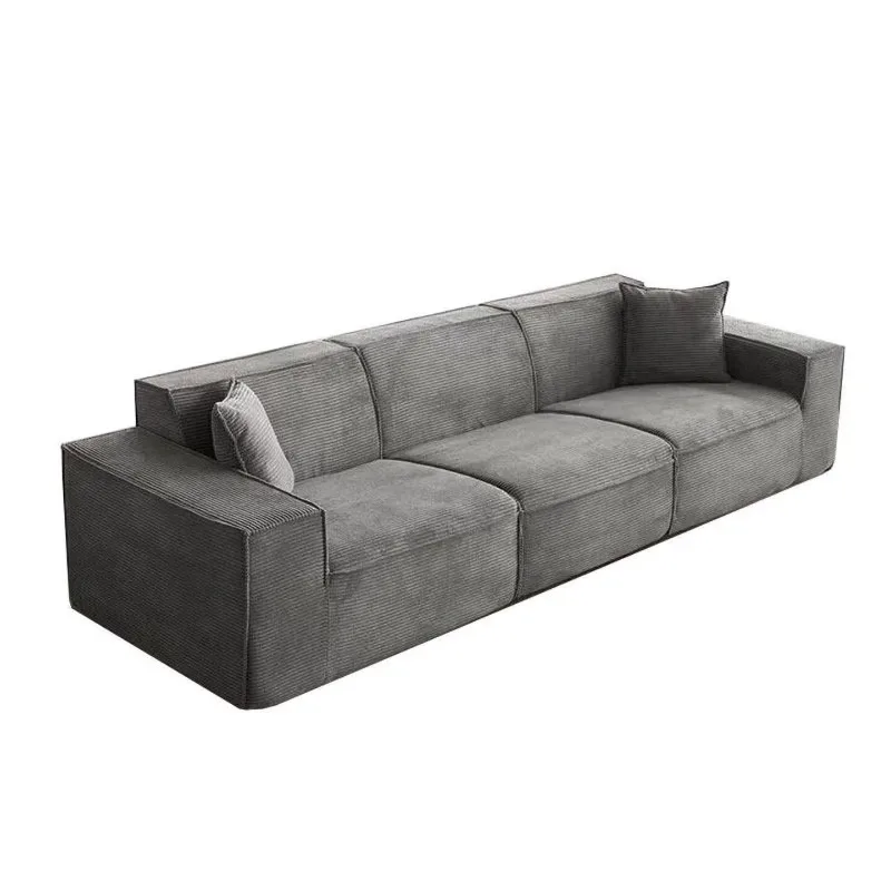 Compression sofa, corduroy fabric pure sponge living room sofa