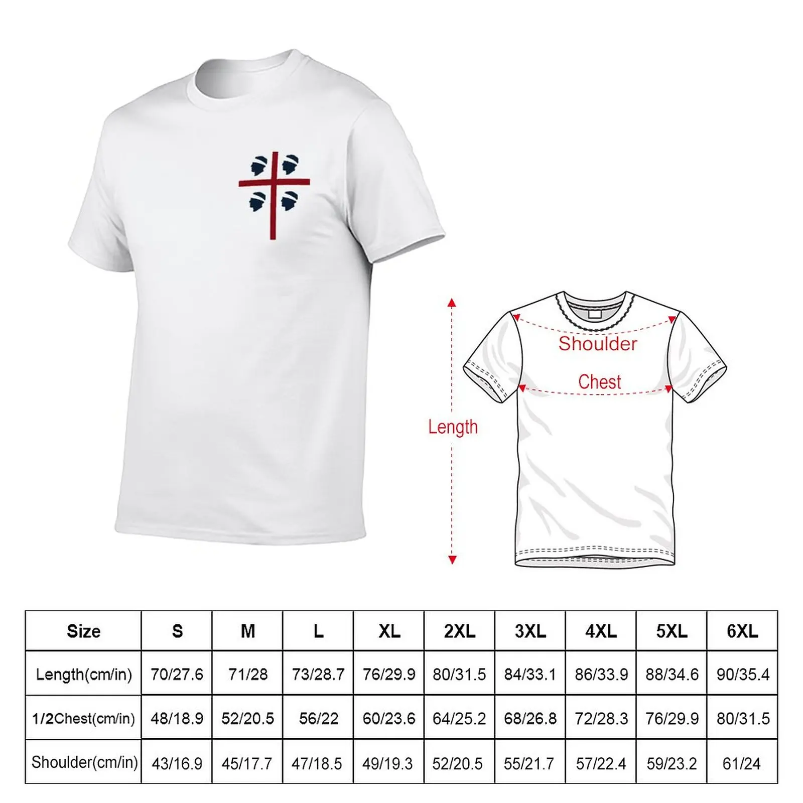 New Cagliari Sardegna 4 mori T-Shirt anime Short t-shirt heavyweight t shirts mens t shirts