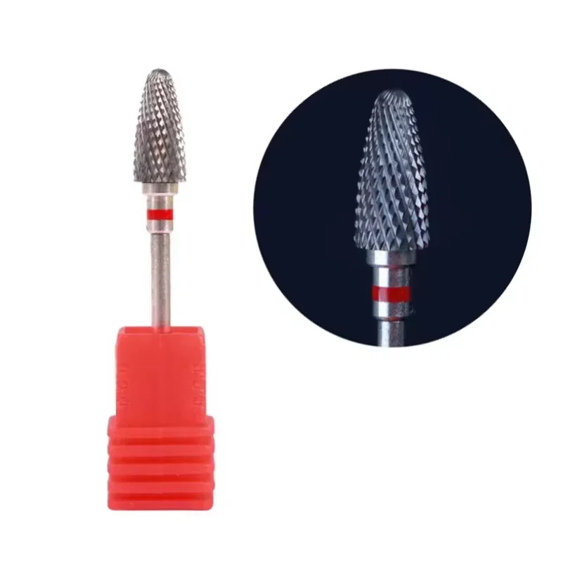 Bullet Carbide Nail Drill Bits Professional Rotary Flame Nail Bit Manicure Acrylic Gel Remover Nails Accessories Tools