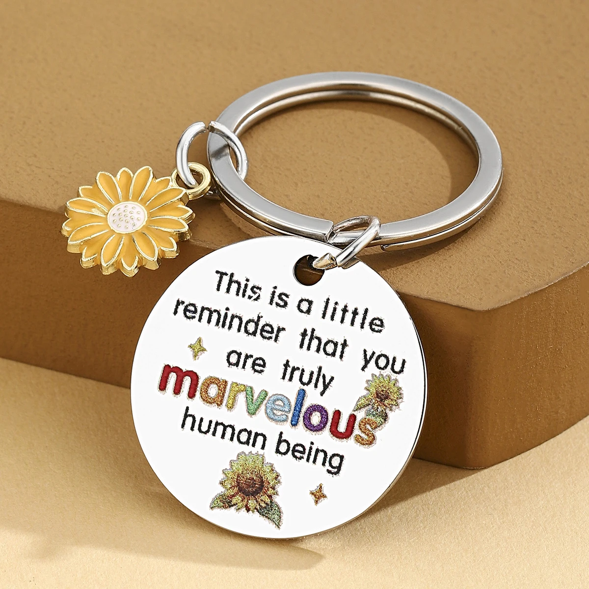 Regalos inspiradores de girasol para mujeres, amigos, compañeros de trabajo, llaveros, lindos regalos de estímulo para mujeres