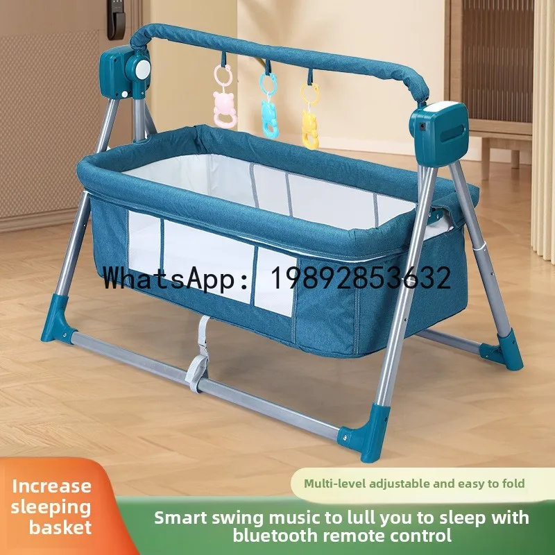 Berço elétrico multifuncional cama de balanço cadeira de balanço recém-nascido inteligente bebê calmante artefato cesta de sono