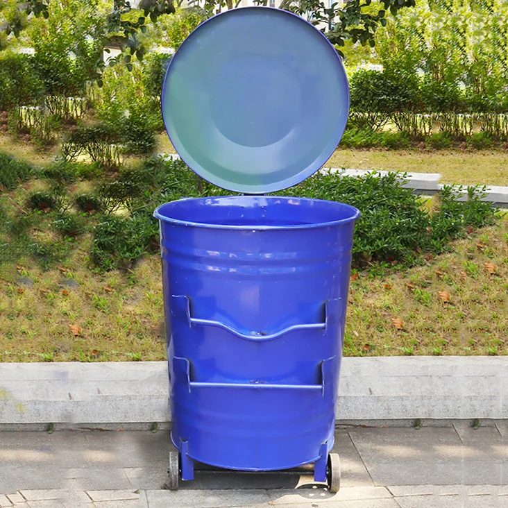 360L240L large-capacity fireproof trash can Iron sanitation trash can Fire-resistant and cold-resistant trailer trash can Outdoo