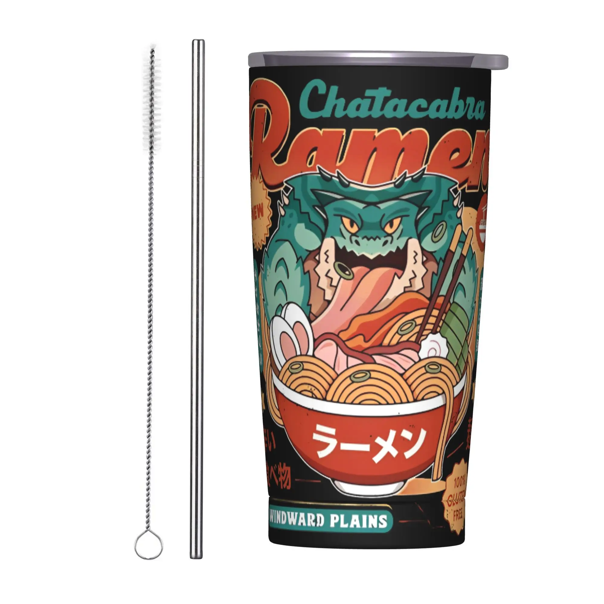 

20 унций Monster Hunter Wilds Chatacabra Ramen вакуумный изолированный стакан игровые кружки уличная эргономичная чашка с двойными стенками из нержавеющей стали