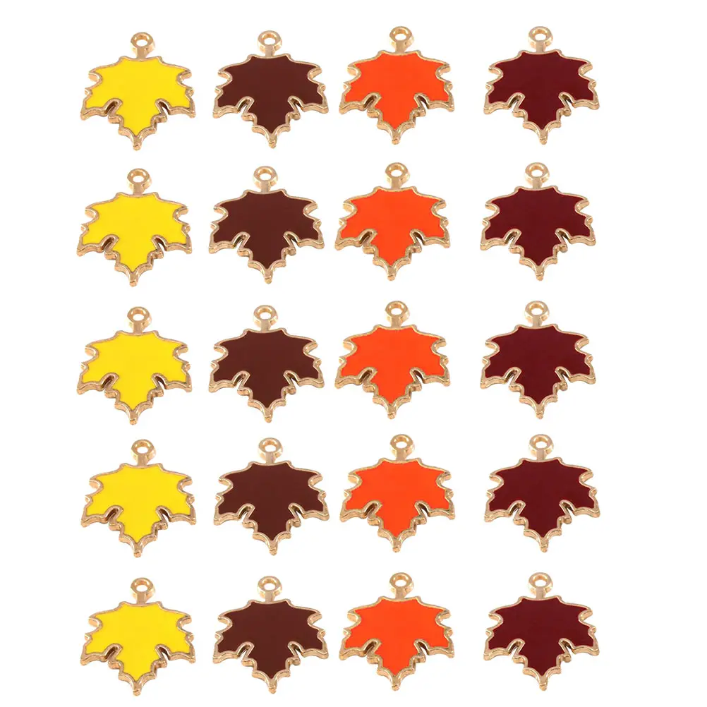 

40 Pcs Alloy Maple Leaf Pendant Charm for Necklace Earrings DIY Jewelry Supplies Accessories Craft Durability Elegant Design