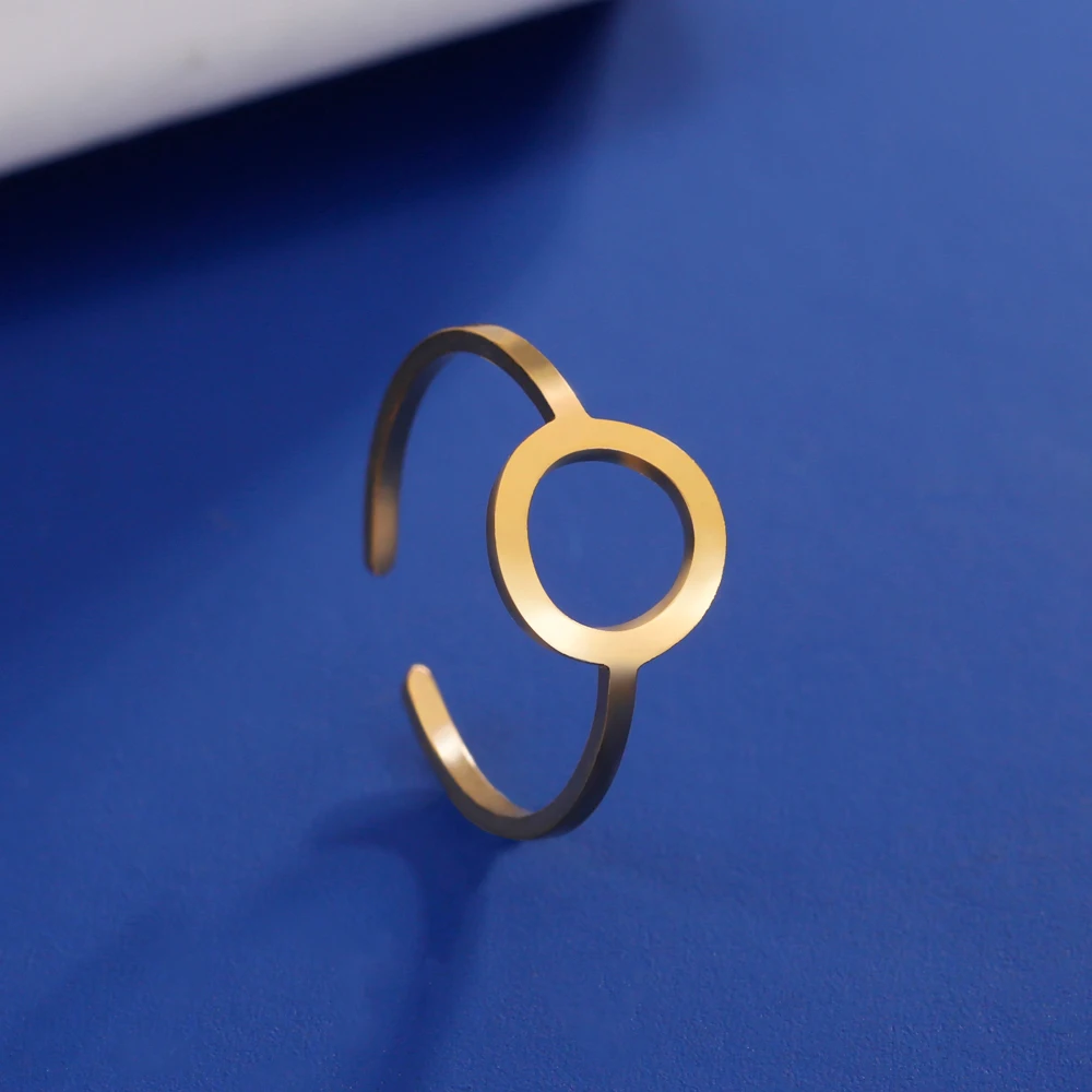 COOLTIME Rechteckige geometrische Ringe, offen, verstellbar, Edelstahlringe für Männer und Frauen, Statement-Schmuck, Geschenk, 2026, Neu – Detail 11