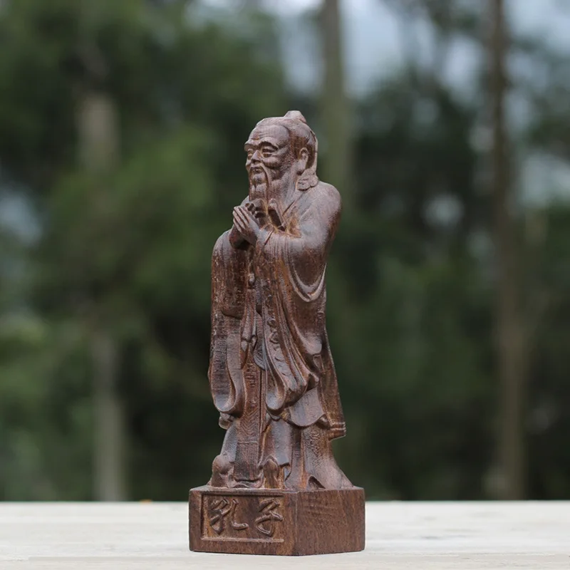 Agarwood carving Confucius Statue living room shop office Desktop decoration Gift for Teacher's Day Crafts feng shui Bookcase