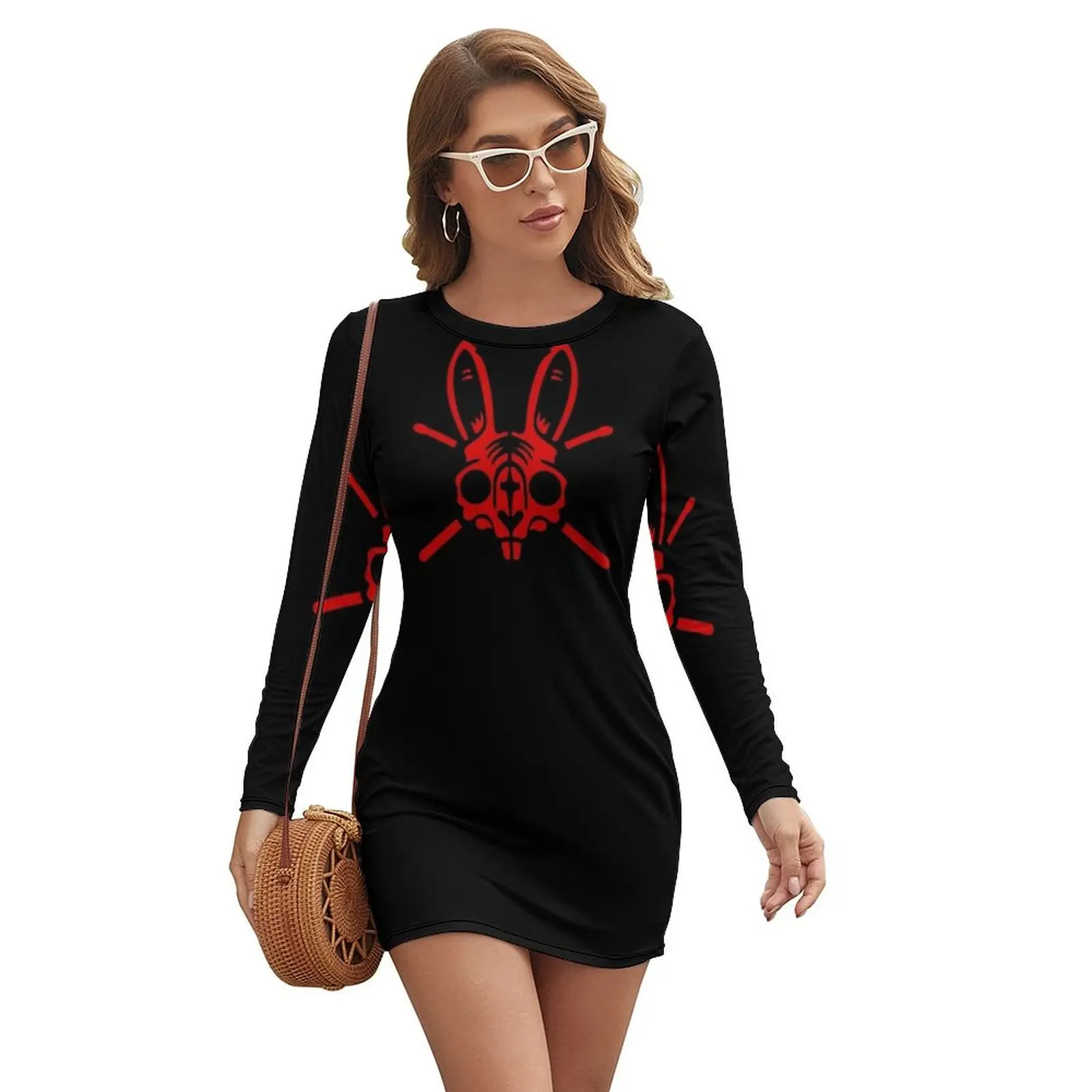 

BUNNY HEAD Long-sleeved Dress Aesthetic clothing evening dresses ladies Woman clothing