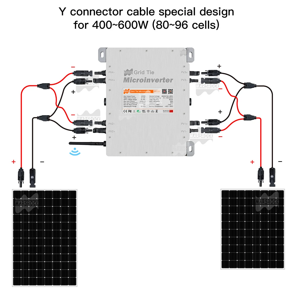 Imagem -04 - Grid on Microinverter com Função Smart Wifi Inversor Grid Tie para Painéis Solares Max Connect dc 2250v a ac 230v 2000w