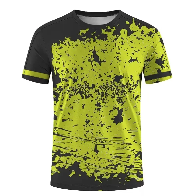 

25 Outdoor Fitness Gym Tops Men's Short Sleeve T Shirt Leisure O-neck Woman T-shirts Summer Quick Dry Men Clothing Streetwear