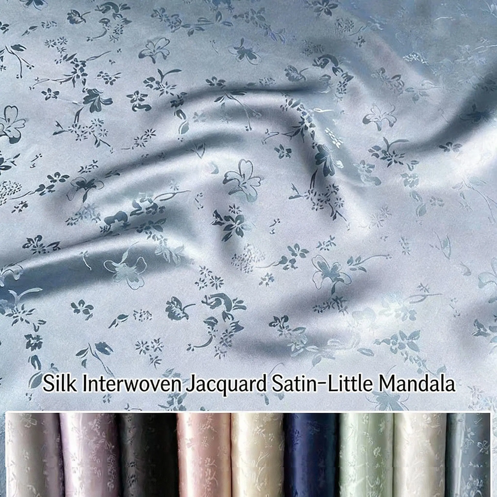 

Spring Summer Silk Jacquard Sangbo Satin Fabric - Mulberry Silk, Chinese Style for DIY Sewing Dress Friendly