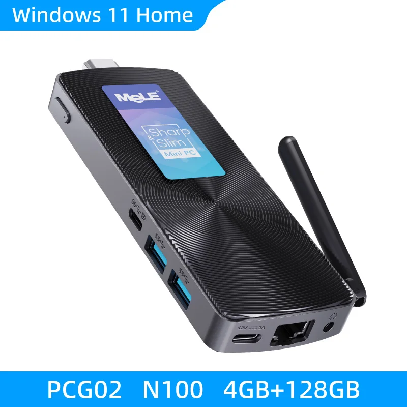 MeLE Fanless MINI PC Stick N100 8GB,128GB,256GB,Portable mini Computer,LPDDR4X,2.4/5G Wi-Fi,USB-C,Support 2 Displays