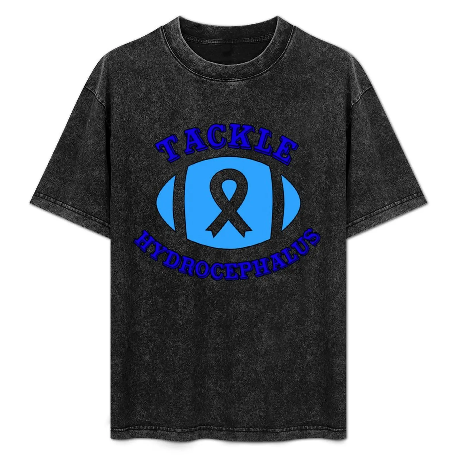 Tackle Hydrocephalus Awareness Football Ribbon T-Shirt customs boys whites plus size men clothing