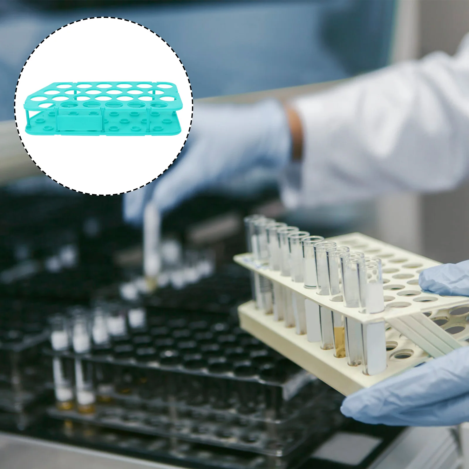 

1pc Plastic Test Tube Rack 25 Holes 50Ml Tube Stand Light Organizer For Laboratory Industrial Use